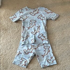 Kids Shark Print Pajamas - Blue